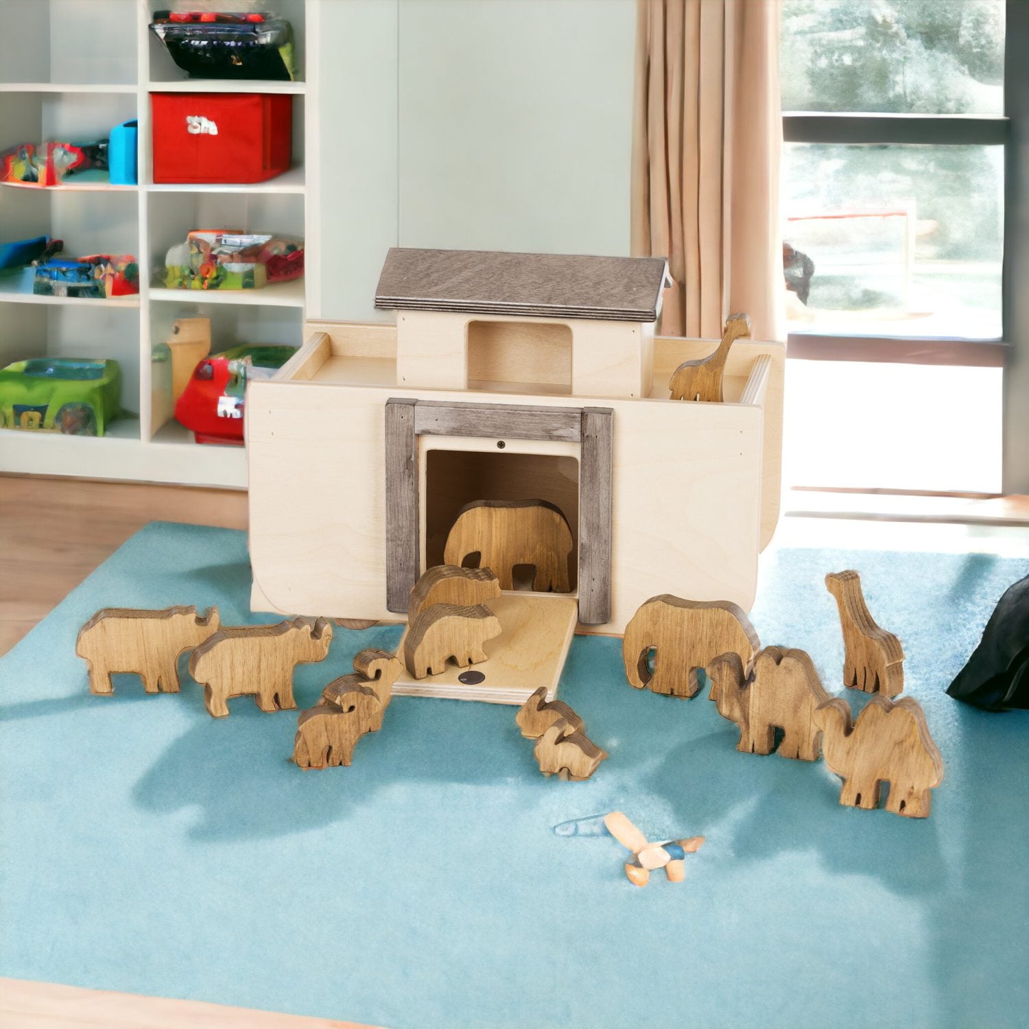 Wooden Noah's Ark Toy with Animals – Harvest Array