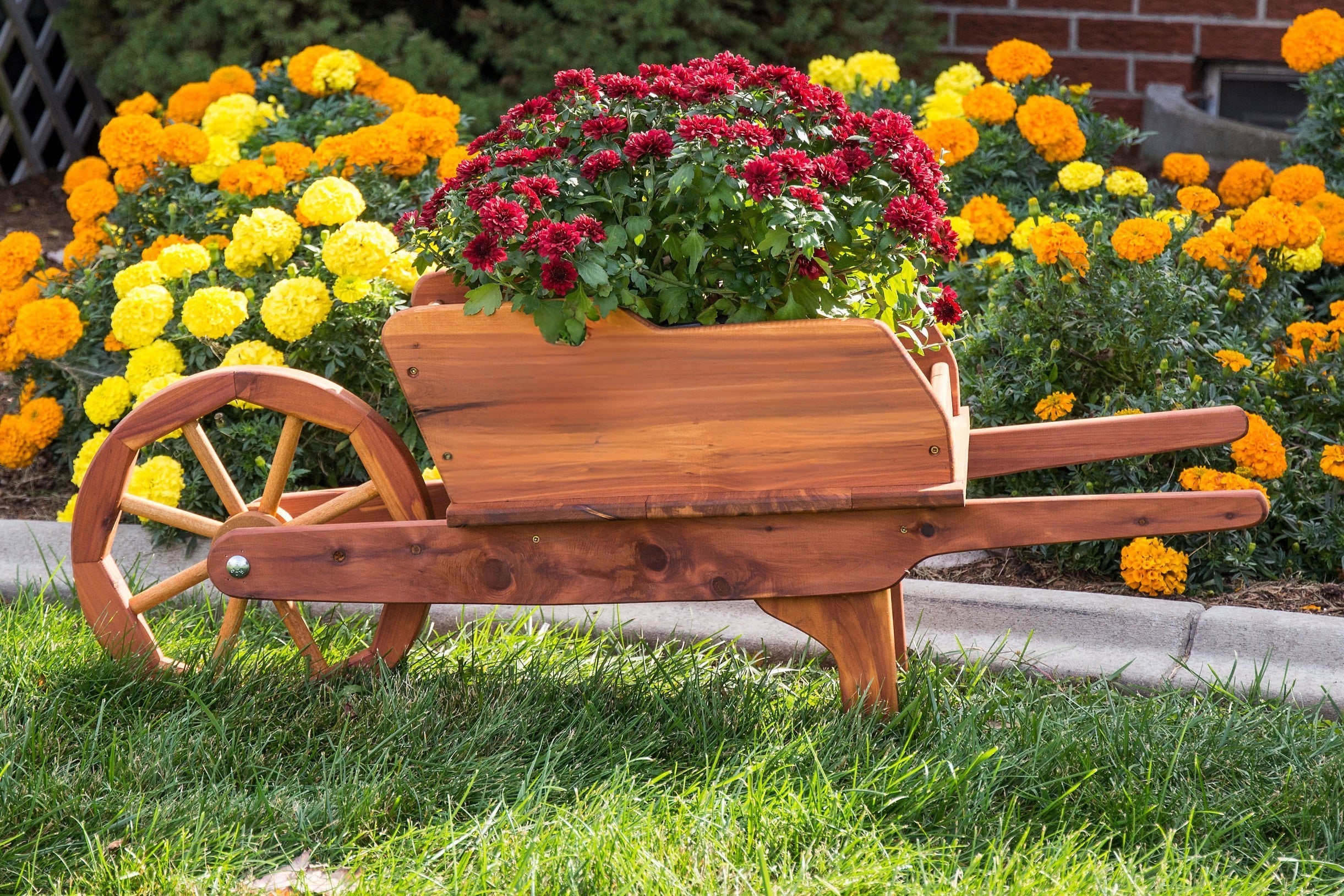 Rustic Wood Wheelbarrow 2024 Planter