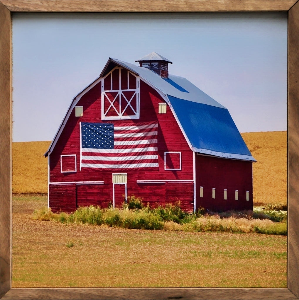 american flag barn roof