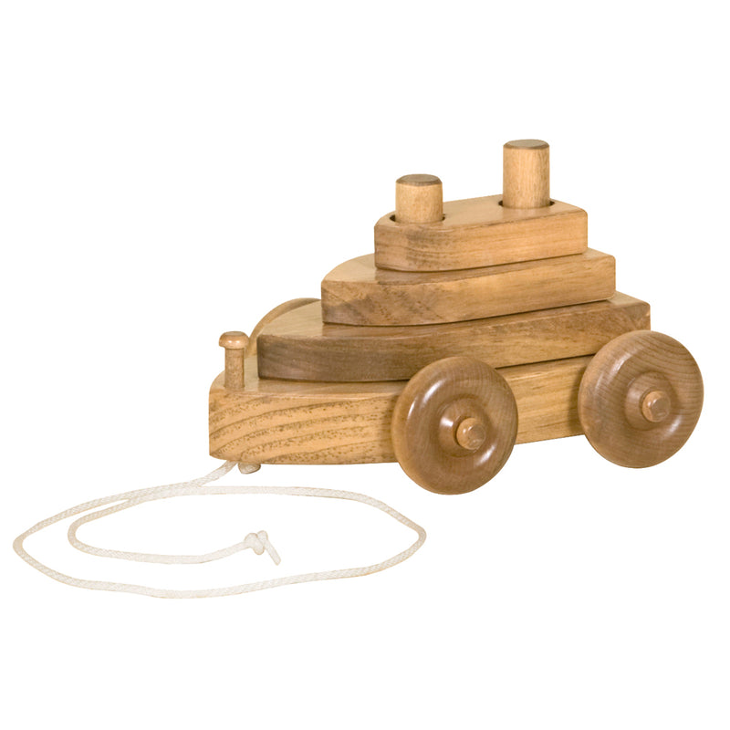 Harvest Amish Made Wooden Pull Toy-Boat