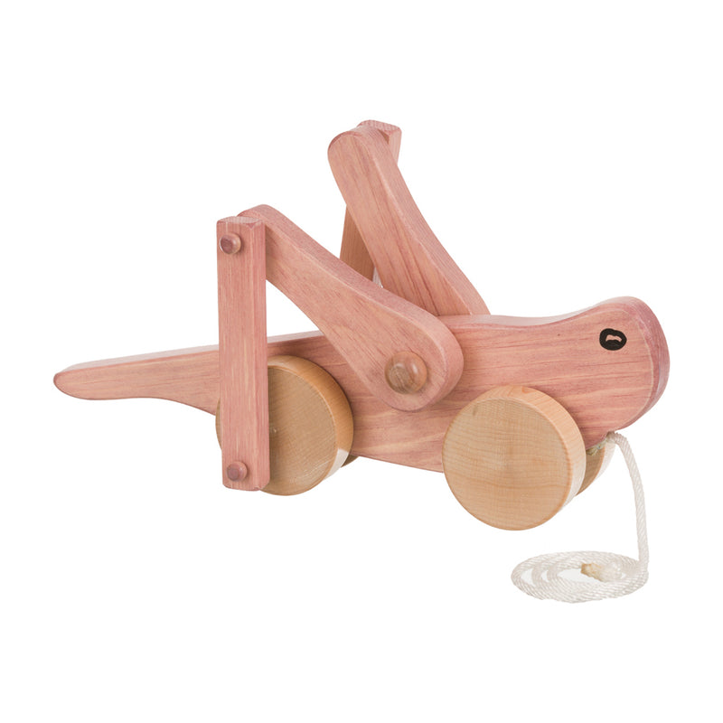 Rose Wooden Grasshopper Pull Toy