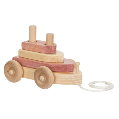 Rose Amish Made Wooden Pull Toy-Boat