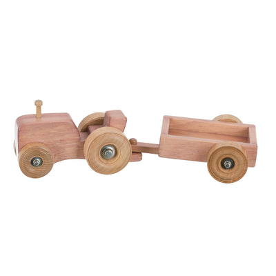 Rose Small Wooden Toy Tractor and Wagon