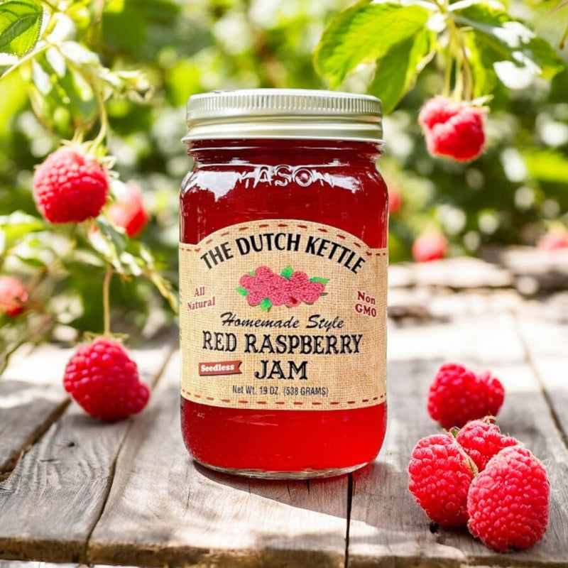 The Dutch Kettle Seedless Red Raspberry Homemade Style Jam