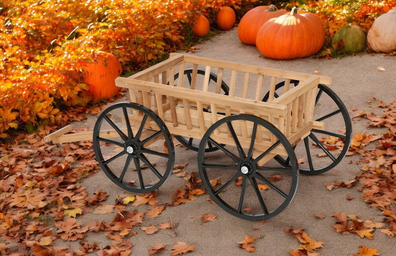 Amish Made Cedar Pumpkin Wagons near a pumpkin patch