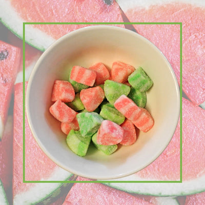 Shop Harvest Array for Albanese Sweet and Sour Gummi Watermelon Slices. Available in an 8 oz. container. Gummi snacks made in the USA.