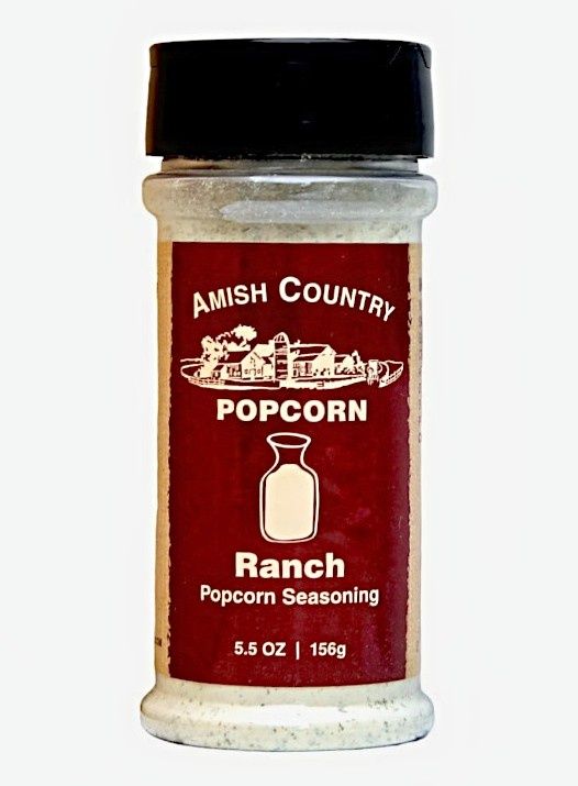 Each Amish Country Ranch Popcorn Seasoning comes in a 5.5 oz container with a Shake Top for easy sprinkling!