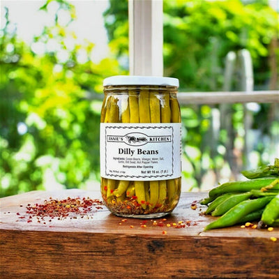 Amish made Dilly Beans from Annie's Kitchen available at harvestarray.com.