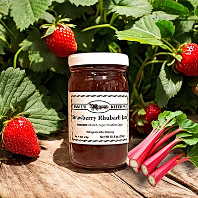 Annie's Kitchen Strawberry Rhubarb Jam. A delightful summer treat all year long from Harvest Array!