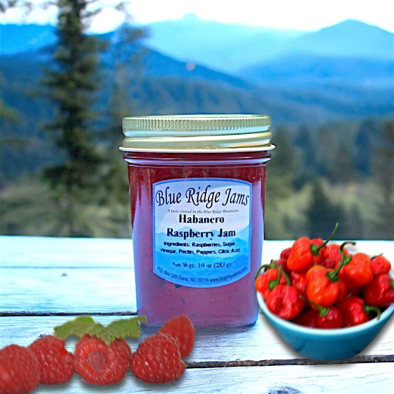 Blue Ridge Jams Habanero Raspberry Jam has the perfect spicy and sweet balance. Order a jar today, online at Harvest Array!