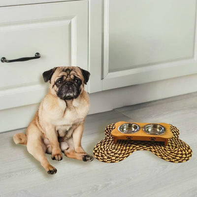 Is your pup a messy eater and drinker? Our Bone Shaped high quality, Braided Rug is the solution! Order today at harvestarray.com.