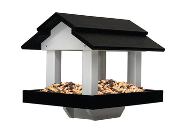 Black and White Poly Post Mounted Bird Feeders