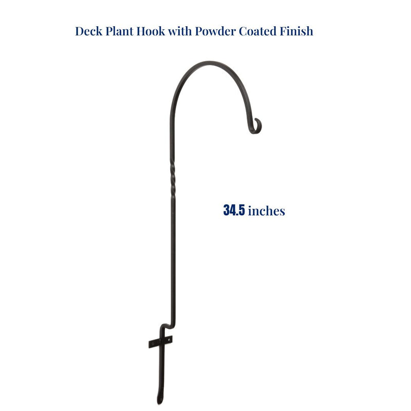 Deck Plant Hook with Powder Coated Finish 34.5 inches long. Order from harvestarray.com.