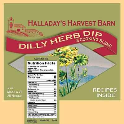 Dilly Herb Dip and Cooking Blend Ingredients and Nutrition Facts. Order today from harvestarray.com.