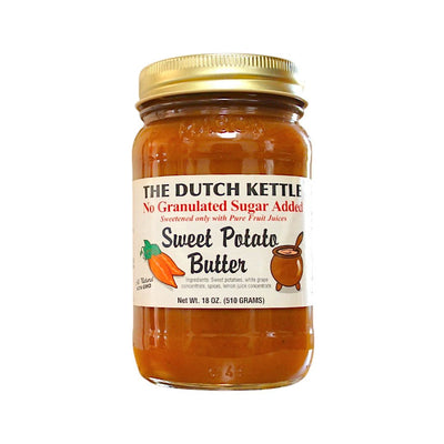 No Granulated Sugar Added Sweet Potato Butter in 18 oz. glass jars shipped to your door by Harvest Array.