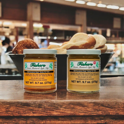 Fisher's Sweet Mustard Style Dips are great for pretzels.