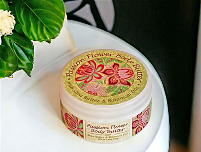 Passion Flower and Botanical Oils Body Butter with Shea Butter from Greenwich Bay Trading, available at harvestarray.com.