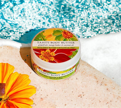 Escape to Tahiti each time you apply Harvest Array's Tahiti Body Butter with Shea Butter and Botanical Oils. 