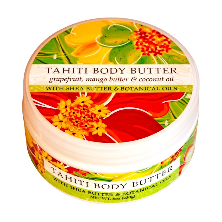 8 ounce jar or Tahiti Body Butter with Grapefruit and Mango Shea Butter and Coconut Oil.