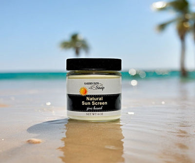 Shop Harvest Array's online store for all natural Garden Path Soaps Zinc Based Sunscreen in a 4 oz. jar. Ideal for the pool, beach, and everyday use.