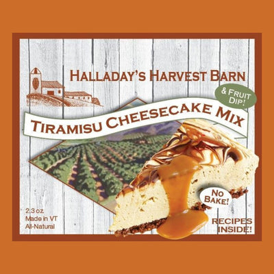 Tiramisu Cheesecake and Fruit Dip Mix made in America by Halladay's. Stock your pantry if you love Tiramisu. Order today at harvestarray.com.