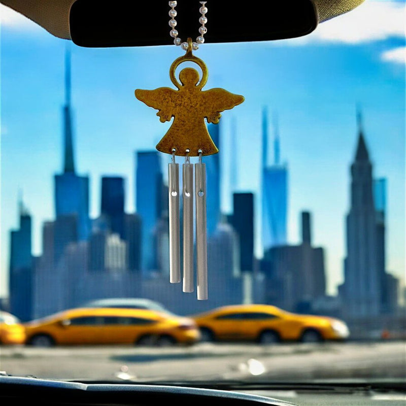 Tap the chimes on the Angel Car Chime to relieve stress in high traffic during your commute. Made in America