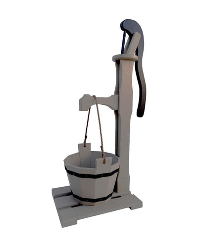 Amish made yard decor-Gray Poly Well Pump with Planter. Have it delivered to your door from Harvest Array