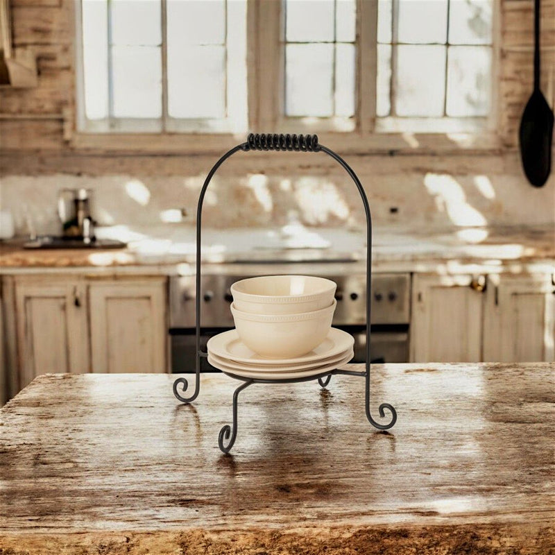 A Metal plate stand will give your kitchen a classic look. Amish made for Harvest Array. Order Today!