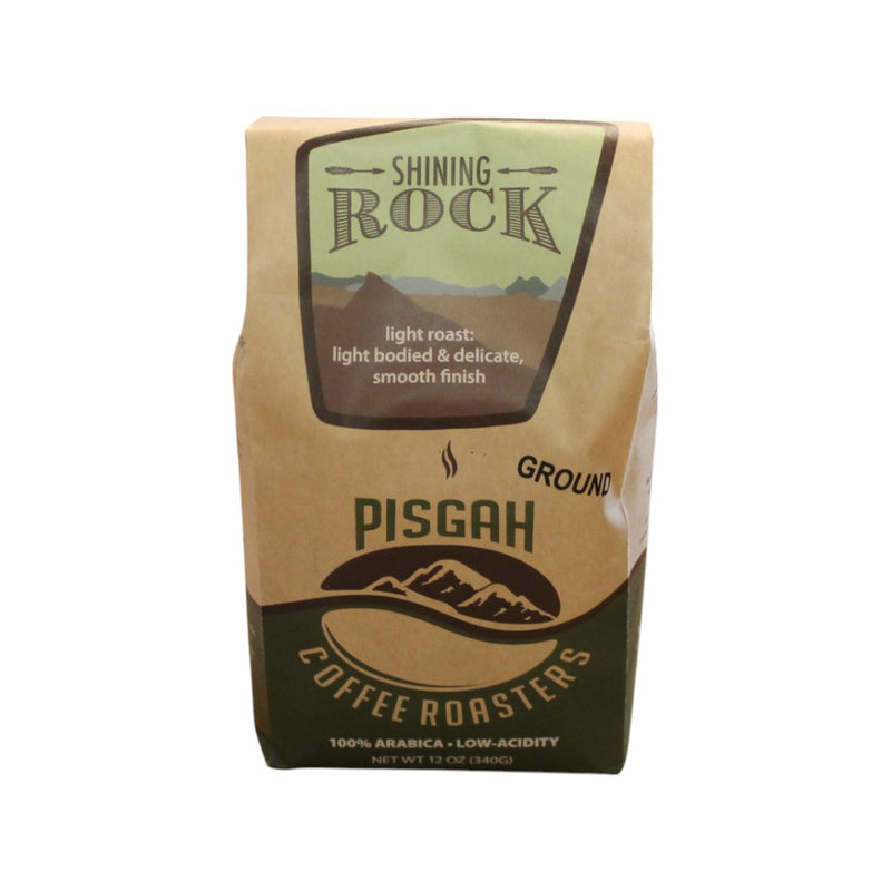 12 oz. bag of Shing Rock Ground Coffee by Pisgah Coffee Roasters of North Carolina. Purchase Online today at harvestarray.com.