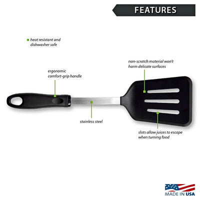 Features of Harvest Array's non-scratch, heat resistant, Slotted Tuner by Rada. Made in America.