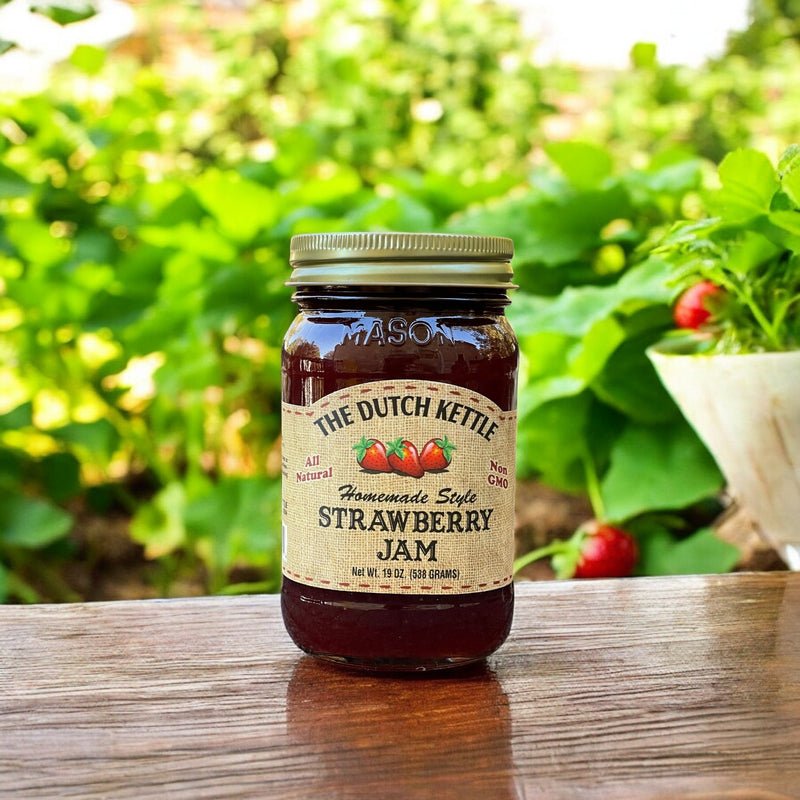 The Dutch Kettle Homestyle Strawberry Jam is a favorite on PB&J. Order a 19 ounce jar from Harvest Array today.