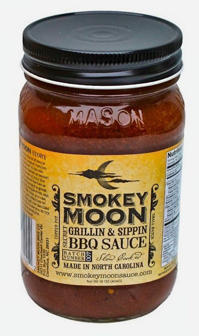 Smokey Moon's Grillin & Sippin BBQ Sauce is made in North Carolina, in small batches with a Secret recipe and slow cooked in a copper pot so it has to be good! Order online today at harvestarray.com.