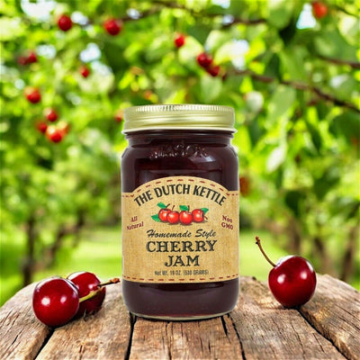 Experience the sweet tart flavor of The Dutch Kettle's Cherry Jam on your reh biscuits. Purchase only from Harvest Array.