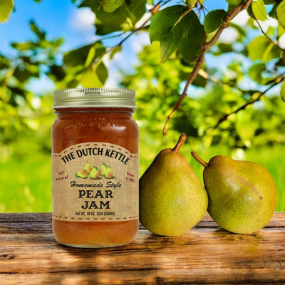 The Dutch Kettle's Pear Jam has a pinch of spice to bring out the flavor. Shop for our New Pear Jam today at Harvest Array.