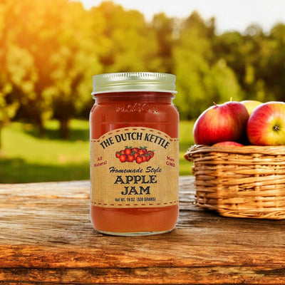 Apple flavored Dutch Kettle Amish Homemade Style Jam is all-natural. Order a 19 oz. jar today from Harvest Array.