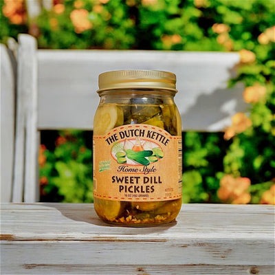 Dutch Kettle Amish Home Style Sweet Dill Pickles are available to purchase online from Harvest Array.