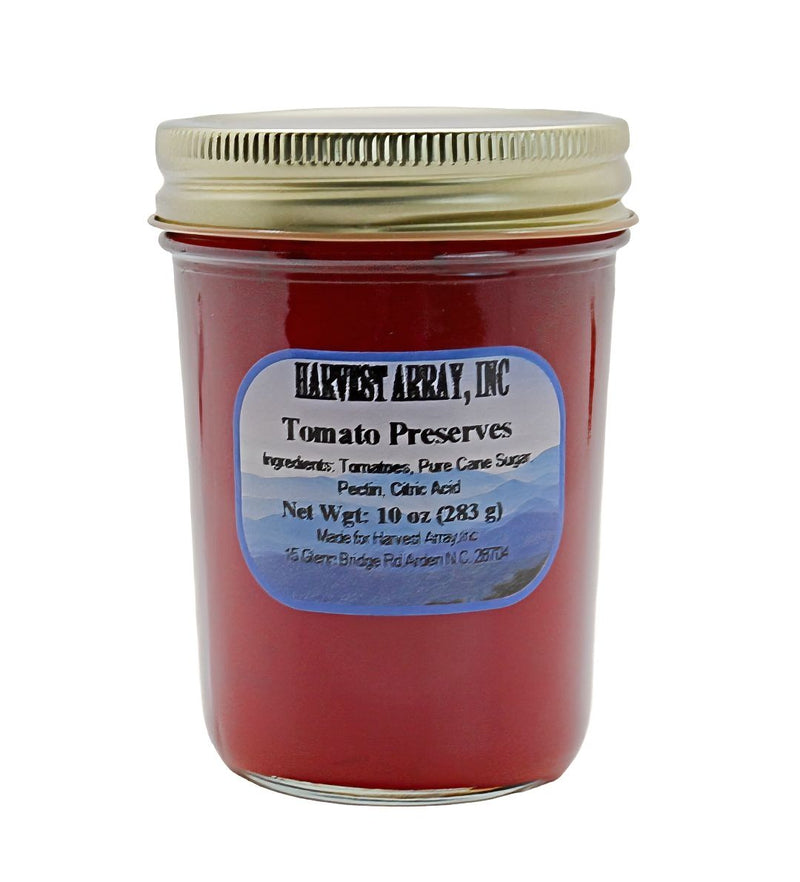 Our Tomato Preserves come in 10 oz. glass jars. They are securely packaged to ensure safe deliver to you.