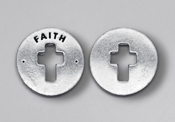 Pewter "Faith" Blessing Ring Charm by Whitney Howard Designs. Available at Harvest Array.