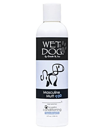 8.0 fl. oz. bottle of Wet Dog Masculine Mutt Conditioner available at harvestarray.com.