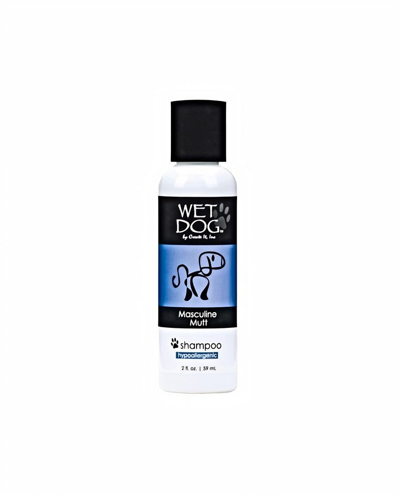 2 fl. oz. bottle of Wet Dog Masculine Mutt Shampoo available at harvestarray.com.