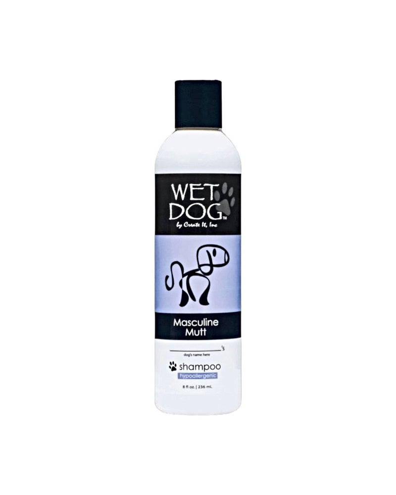 8 fl. oz. bottle of Wet Dog Masculine Mutt Shampoo available at harvestarray.com.