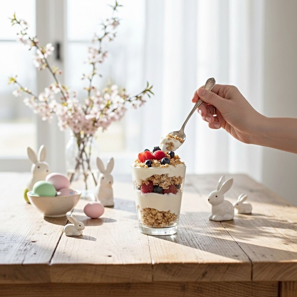 Spring Fruits yogurt and granola parfait