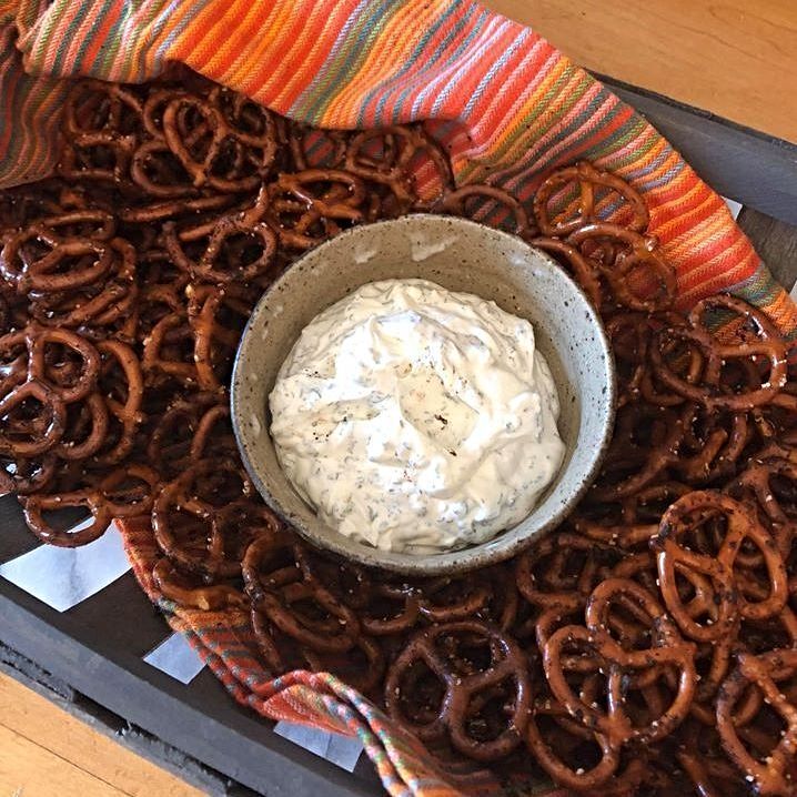 Buffalo Blue Cheese Pretzels w/Ranch Dip