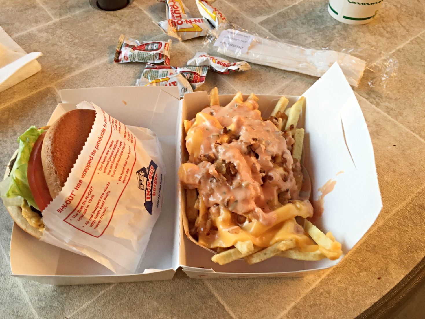 In-n-Out Animal Style Burger and Fries