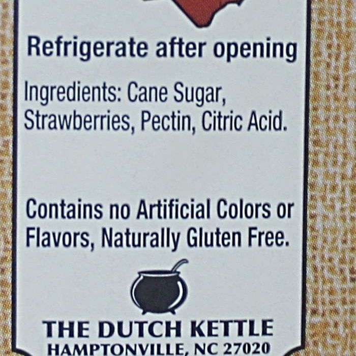 Dutch Kettle Strawberry Jam Ingredients
